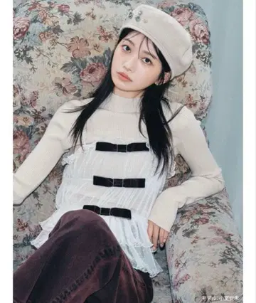 LILY BROWN 리본 뷔스티에 세트 니트탑