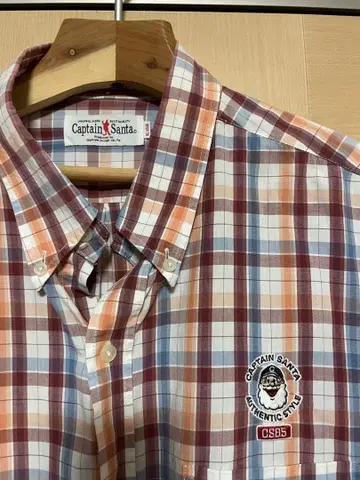 캡틴 산타 체크 무늬 긴팔 셔츠