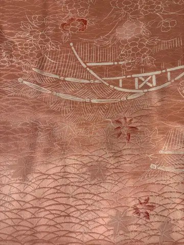 이중 기모노 핑크색 그라데이션