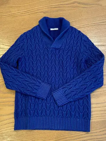 시르코로 케이블 니트 블루 숄카라 크루치아니 자노네