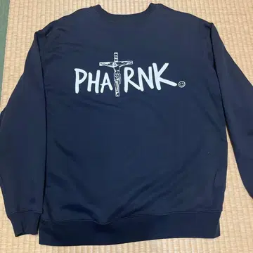 PHATRNK 팻랭크 블랙 맨투맨 그리스도 십자가 L