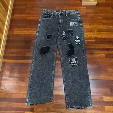 데미지 데님 팬츠