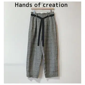 핸즈 오브 크리에이션 글렌체크가 멋진 넉넉한 와이드 팬츠