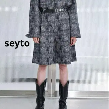 seyto 세이토 스크래치 패턴 프린트 와이드 하프 팬츠 사이즈 1