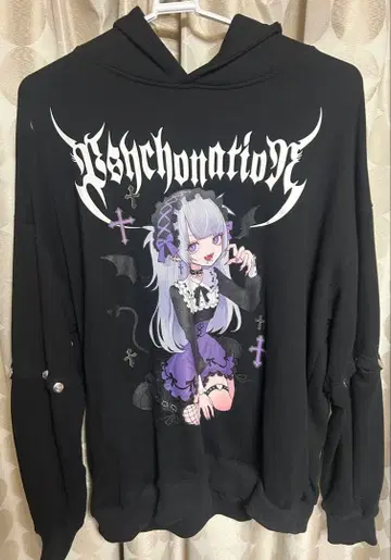 네다 루네 x Psychomation 콜라보 후드티 맨투맨 아우터