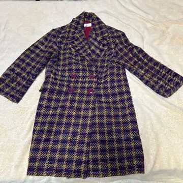 SLY 더블 브레스트 트위드 코트