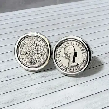 카마쿠라 커프스 공방 영국 6펜스 코인 커프 링크스