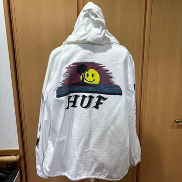 HUF 지퍼 후드티 화이트