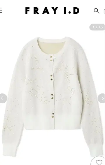 완판 색상 신상 새상품 FRAY I.D 에뚜왈 자수 가디건