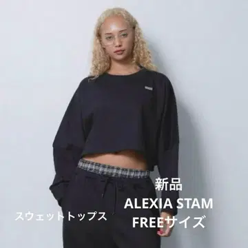 택 포함 새상품 ALEXIA STAM 맨투맨 상의 F