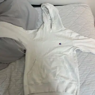 Champion 화이트 후드티 M