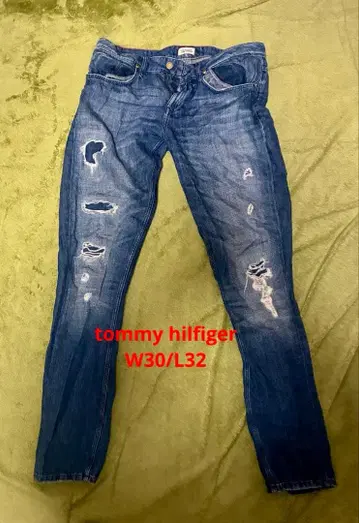 HILFIGER DENIM 데미지 데님 30/32 청바지 tommy