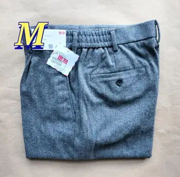 유니클로 유럽 특별 컬렉션 턱 와이드 팬츠 M 헤링본 그레이