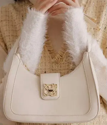 VIS 핸들 리본 원 숄더백 아이보리