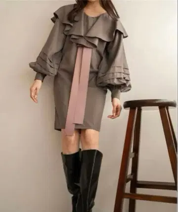 mideal 마이딜 프릴 리본 튜닉