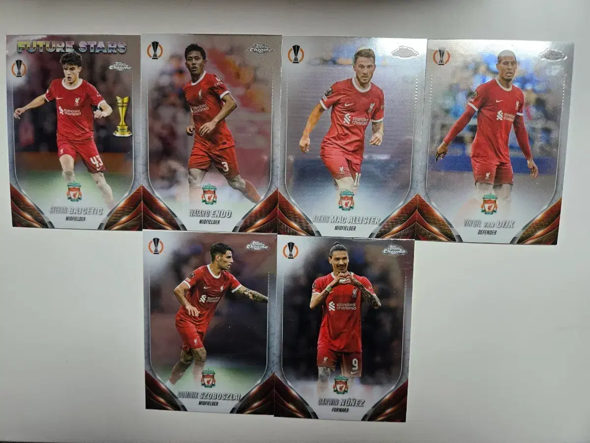 리버풀 선수 카드 6종 (Topps Chrome)