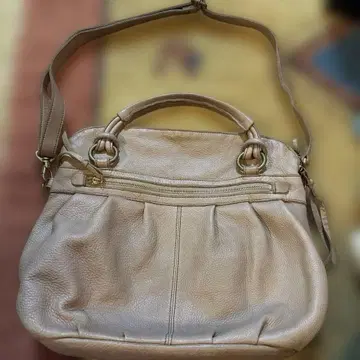 SAZABY 사자비 베이지 가죽 핸드백 숄더 가방