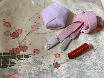 이중 기모노 아이보리, 화이트 계열 매실 부채