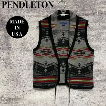 PENDLETON 펜들턴 양모 울 베스트 네이티브 무늬 미국제 새상품급