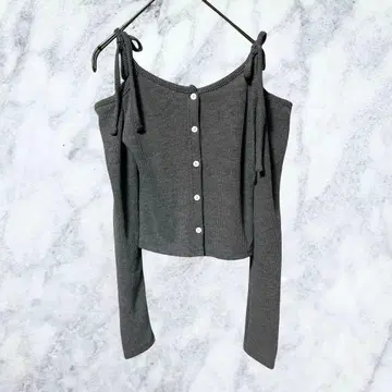 12674me+em select 어깨 리본 2way 오프숄더 가디건