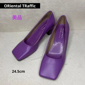 어스 오리엔탈 트래픽 펌프스 퍼플 가죽 새상품급 24.5cm