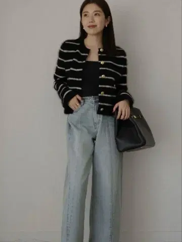 anuans 캐시미어 블렌드 노카라 니트 자켓