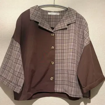 SHEENA DEL RAY 브라운 체크 상의