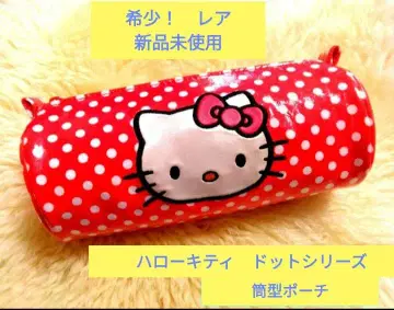 레어 미사용 새상품 헬로키티 도트 시리즈 원통형 파우치 파우치