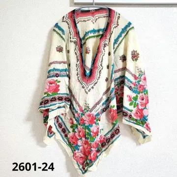 [ 레어 ] [ 원사이즈 ] 판초 스타일 블라우스 꽃무늬