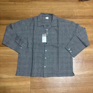 미사용 새상품 DELUXE 체크 무늬 긴팔 셔츠 그레이 계열