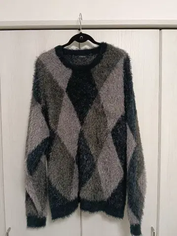 NUMBER NINE 모헤어라이크 스웨터 아가일 체크 4 니트