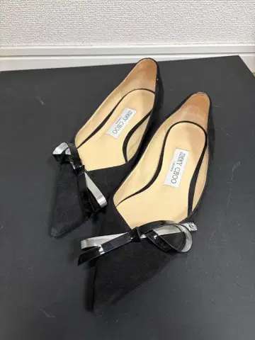 JIMMY CHOO 지미추 스틸레토 플랫슈즈 블랙
