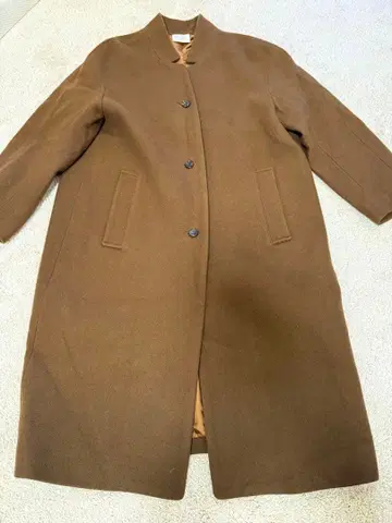 Yuni 울 100% 브라운 롱 코트 F