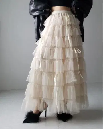 me+em select 스트랩 리본 발레 코어 샤샤 스커트