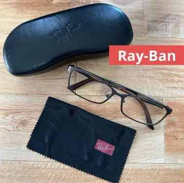 Ray-Ban 브라운 프레임 안경 케이스 포함