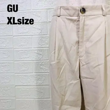 GU 지유 코듀로이 와이드 팬츠 화이트 0066