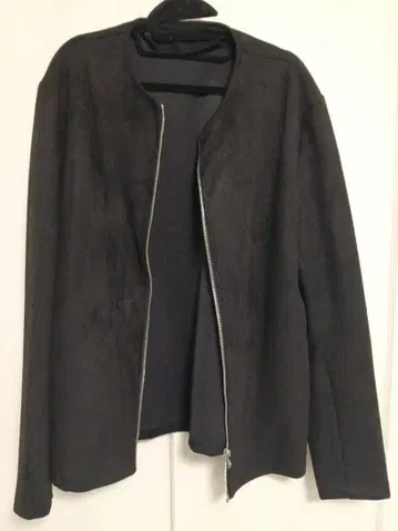 자라 노카라 자켓 페이크 스웨이드 집업 점퍼 블루종