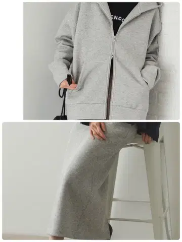 opaque.clip 맨투맨 스커트 셋업 L 사이즈