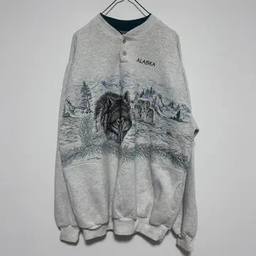 [ USA 구제 의류 ] ALASKA 헨리넥 맨투맨