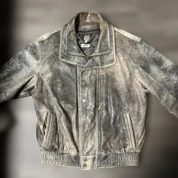 Thinsulate 포함 그레이 가죽 자켓