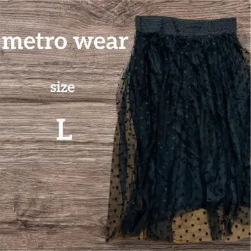 metro wear 블랙 도트 무늬 샤샤 스커트 성숙/러블리 페미닌