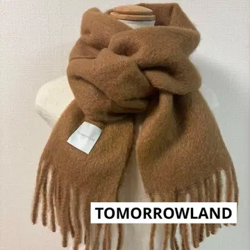 새상품급 TOMORROWLAND 모헤어 머플러 카멜색