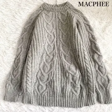 MACPHEE 에어얀 케이블 니트 울 혼방 스웨터 S 사이즈