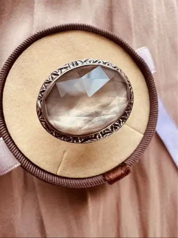 새상품급 스티븐 듀에크 검은 나비 조개 크리스탈 실버 925 반지