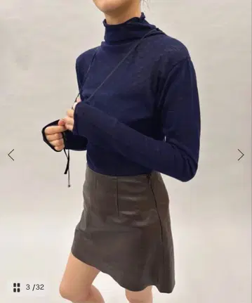 EDIT.FOR LULU 시어 터틀 니트 네이비