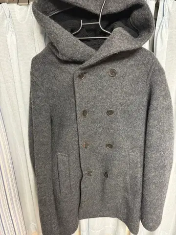 그레이 더블 브레스트 울 코트 M 사이즈