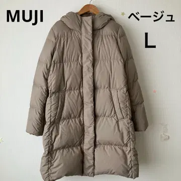 MUJI 호주 다운 발수 후드 코트 베이지 size L