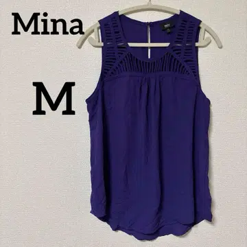 새상품급 Mina [ M ] 퍼플 슬리브리스 상의