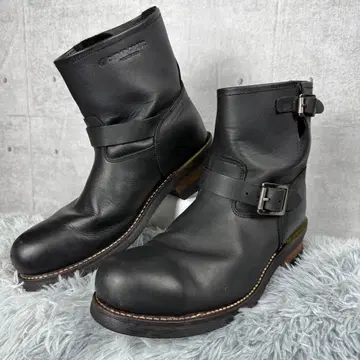 CEDAR CREST 엔지니어 부츠 천연 가죽 블랙 스틸토 26.5