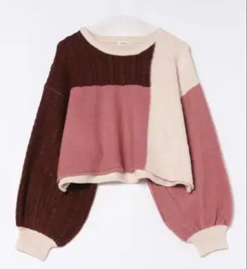 Ambre Neige 패치워크 케이블 니트